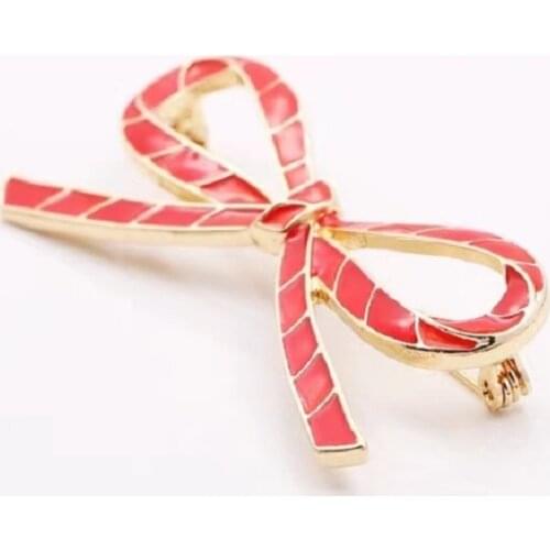 Jewelry female European and American brand fashion new alloy drop enamel bow set brooch