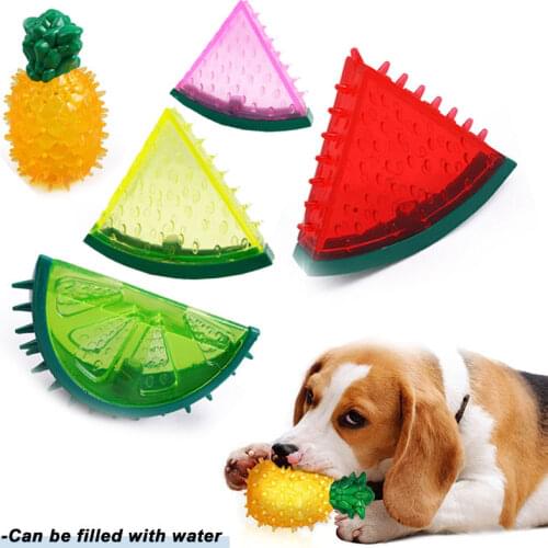 Funny Puppy Accessories with Water Bite Resistant Dog Chew Toys Dog Supplies Fruit Shape Summer Pet Product for Small Medium Dog