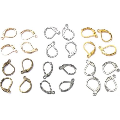 Silver Color France Lever Earring Hooks Wire Settings Base Earrings Hoops For DIY Jewelry Making Finding Supplies