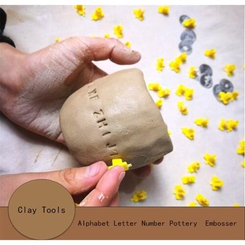 1Set Alphabet Letter Number Pottery Press Stamp Embosser Cutter Accessories