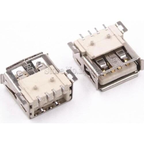 100PCS USB socket / AF / 4P SMT / USB Female type A USB Connector