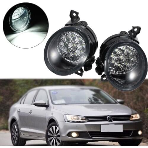 2PCS 9 LED Car White Bright Fog Light Lamp Left and Right For Volkswagen For GOLF MK5 Left + Right Car Light Accessories