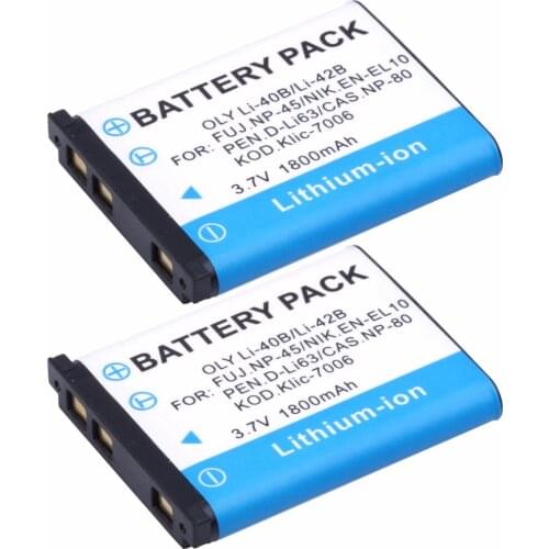 2Pcs Probty LI-40B LI-42B Li 40B 42B Battery for Olympus Stylus 1040 1050W 1060 1070 1200 7000 7010 7020 7030 7040 VR330 Camera