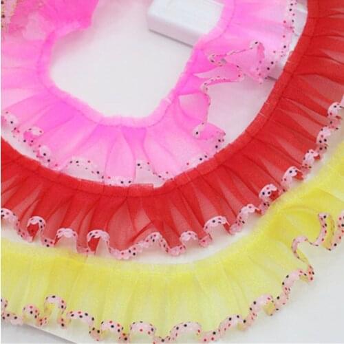 3YD 4cm Cloud Yarn Point Cloth Trim Headdress Decorative Cloth Flower Confused Doll Folded Lace DIY