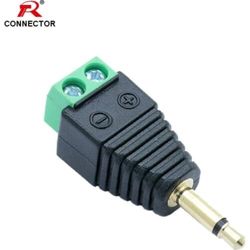 4PCS Mono 3.5mm 1/8" Jack Connector, AV Balun Connector, Gold plated male plug