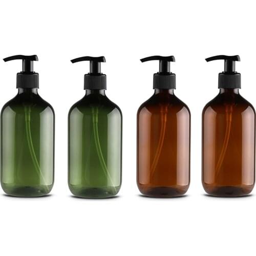 4Pcs New 500ML Pump Bottle Makeup Bathroom Liquid Shampoo Bottle Travel Dispenser Bottle Container For Soap Shower Gel