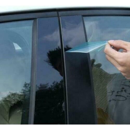 6pcs Window Pillar Sticker Trim Car Window Center Pillar Sticker Trim For HONDA CR-V CRV 2017-2021 External Decoration Film