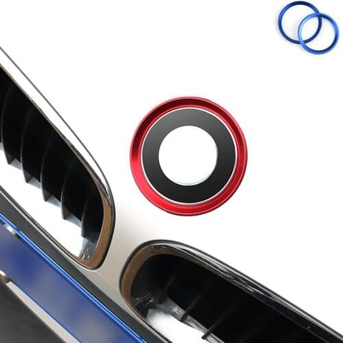 Aluminum Alloy 2pcs Car Front & Rear Logo Circle Ring Cover Sticker Trim For BMW 3 4 Series M3 M4 F30 F31 F32 F34 F82