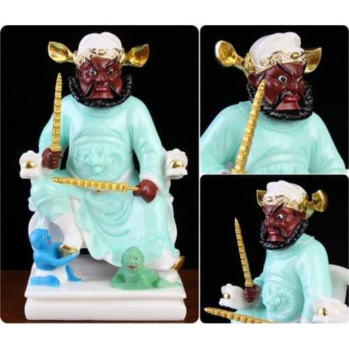 Asia HOME family protection Exorcism Exorcise evil spirit good luck TIAN SHI GOD ZHONG KUI FENG SHUI jade carving statue