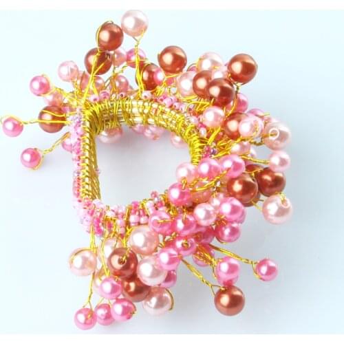 Free Shipping Pearl Beads Napkin Ring 4Pcs New Design Qn21030501