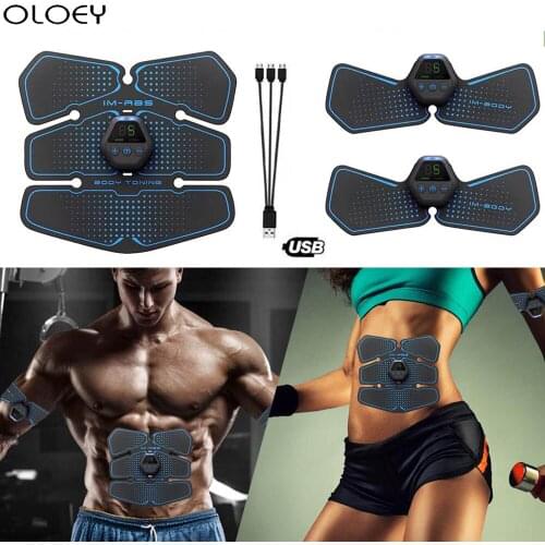Abdomen Muscle Trainer Stimulator EMS Muscles Electrostimulator Toner Gym Wireless Vibration Body Slimming Fitness Equipment USB