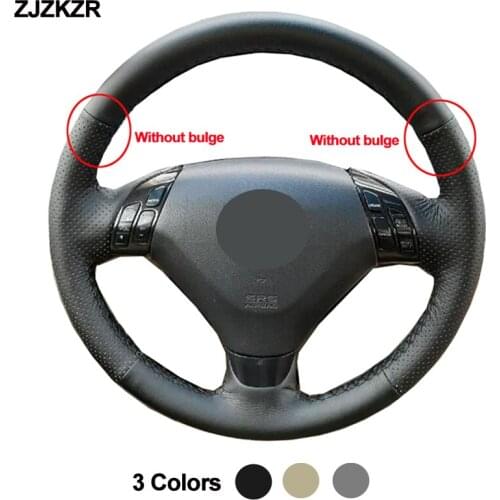 Auto Car Steering-Wheel Cover Hand Sewing Wrap Volant For Honda Accord 7 Coupe 2003 2004 2005 2006 2007(3-Spokes) Without Bulge