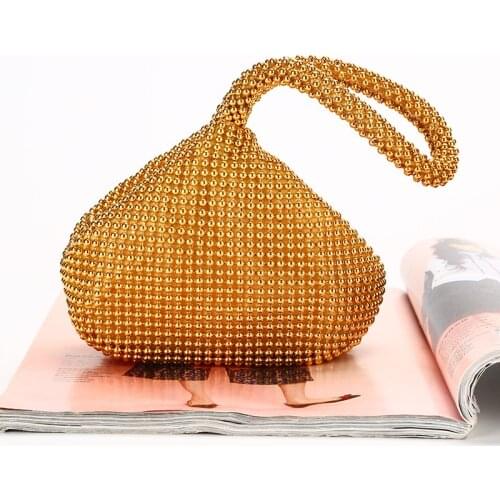 Gold Silver Rhinestone Bag Women Crystal Basket Handbag Small Square Evening Bag Bride Phone Makeup Party Totes Shoulder Bag