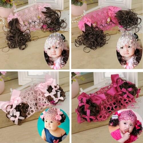 New Kids Baby Girls Bebe Children Lace Kids Baby Girl False Pigtail Headbands Hair Band Hairnet Accessories Head Band Headwear