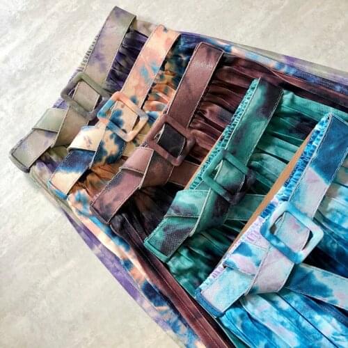 For Customized Make Order Only Midi Skirts Pleated A-line High Waist Multi Color