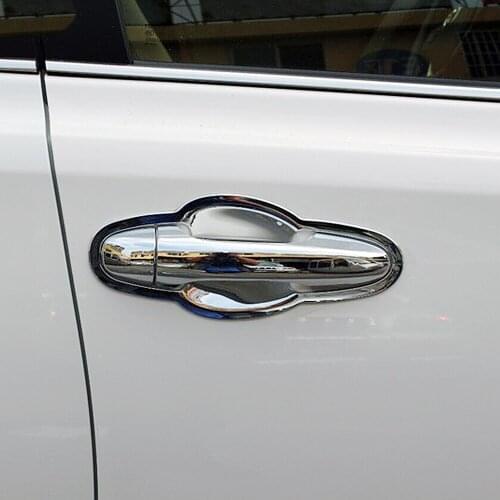 For Toyota RAV4 RAV 4 XA40 2013-2017 Chrome Exterior Side Door Handle Cover Moulding Trim Frame Bezel 2014 2015 2016