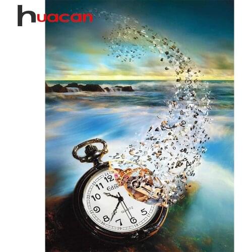 Huacan New 5D DIY Diamond Painting Full Diamond Embroidery Mosaic Landscape Rhinestones Decoration Home