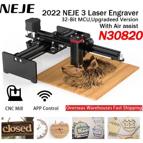 NEJE Master 2S CNC Laser Engraver Machine Cutting Engraving Wood Printer DIY Tool 3500mW/7W/20W Laser APP Control Lightburn MDF