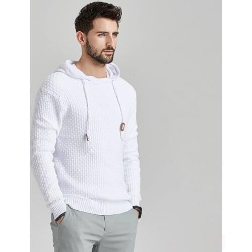 TFU Men Spring Brand New Casual Cotton Warm Hooded Sweaters Pullover Men 2020 Autumn Fashion Hat Solid Color Sweater Men 3XL