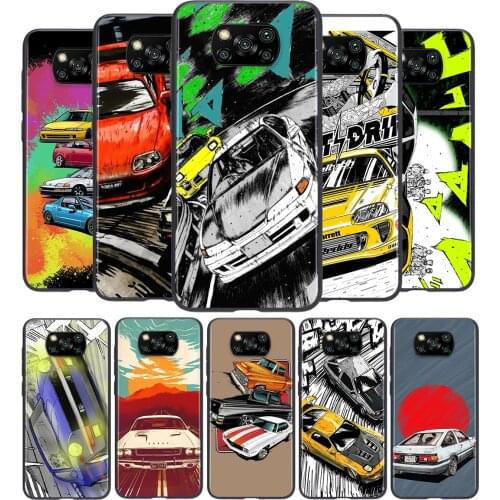 D AE86 Animation For Xiaomi Mi POCO M3 M2 X3 NFC X2 F3 F2 F1 C3 Pro Xiaomi Mi A2 A1 6 5 Play Mix 3 Soft Phone Case
