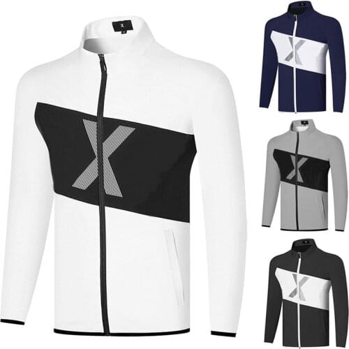 Winter New Mens Golf Clothing Plus Velvet Windbreaker Sports and Leisure Polar Fleece Jacket Windproof Zipper Jacket