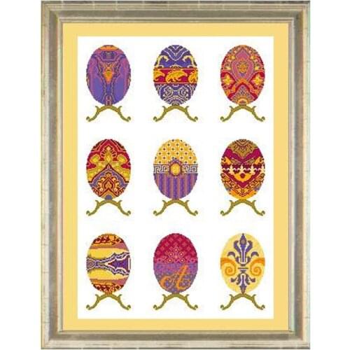 2020 New Arrival Embroidery Egg Samples Cross Stitch Kits New Zealand with 100% Cotton Floss & Free Shipping for Home Decor