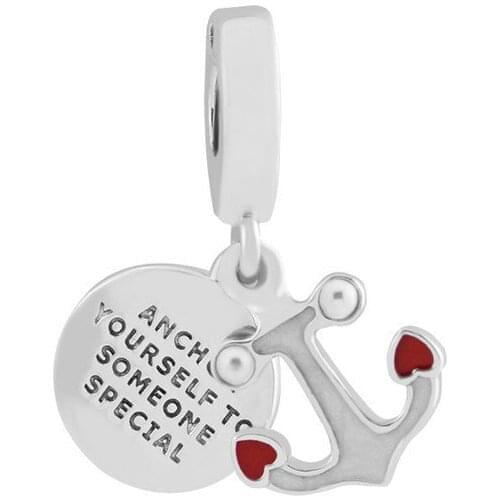 Anchor of Love Dangle 925 Sterling Silver Charms For Bracelets Women DIY Jewelry Red Enamel Vintage Charms for Jewelry Making