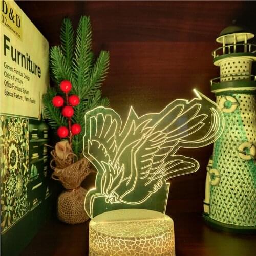 Pokemon LED Night Light Mega Pidgeot Pikachu Anime Figure 3D Lamp Lampara Led Neon Pocket Monster Lighting Game Cute Decor Lampe