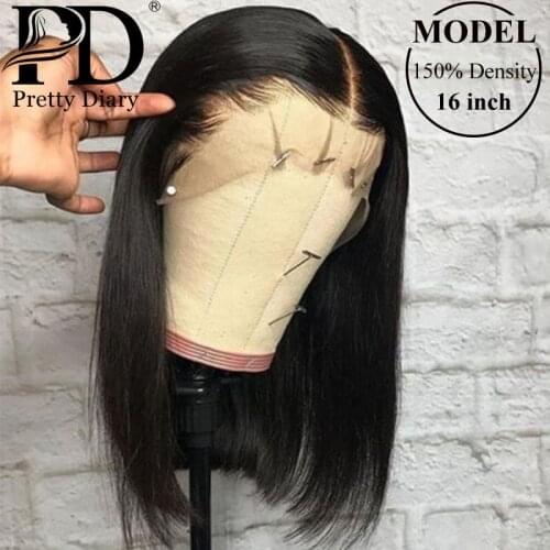 Straight Lace Front Human Hair Wigs For Women 13x4 Lace Frontal Wigs Malaysian Short Bob Wig 4x4 Straight Lace Closure Wigs