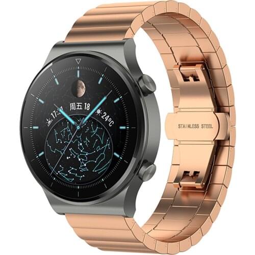 One Bead Steel Belt 22MM Stainless Steel Watch Strap for Huawei GT2 PRO GT2 PRO ECG GT2