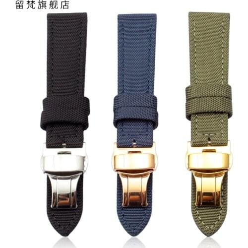 Nylon Watch strap 18MM 19MM 20MM 21mm 22mm 23mm 24mm For Seiko TAG Tissot mans womens Blue green Canvas watch band bracelet