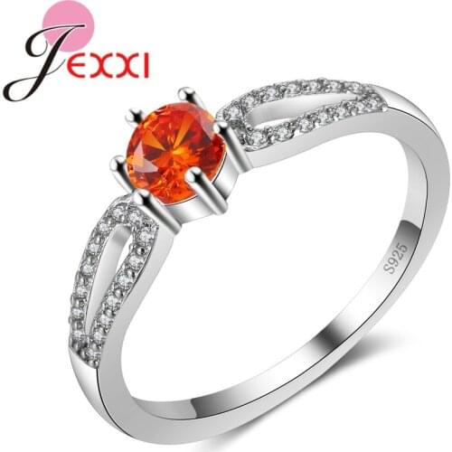 Luxury Zircon Wedding Engagement Ring Girl Latest 925 Sterling Silver Rings For Women Popular Cubic Zirconia Accessory