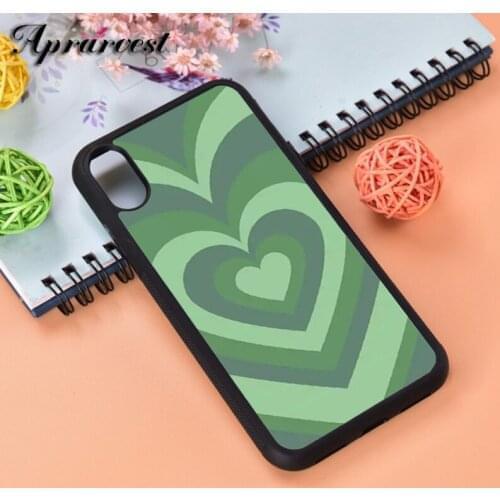 Aprarvest Emerald Heart Love Silicone Rubber Phone Case Cover For iPhone 6 6S 7 8 PLUS X XS XR 11 12 MINI PRO MAX