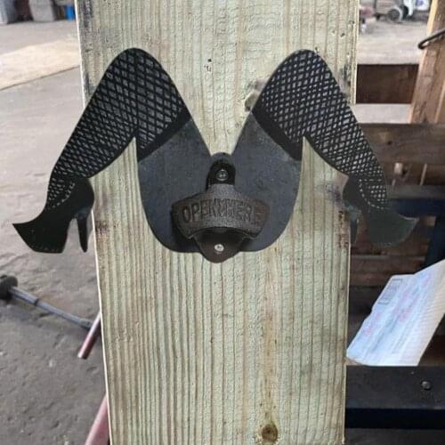 Vintage Wall Mount Beer Bottle Opener Practical Wall Mountable Iron Metal Art Funny Sexy Legs Shape Manual Beer Opener new