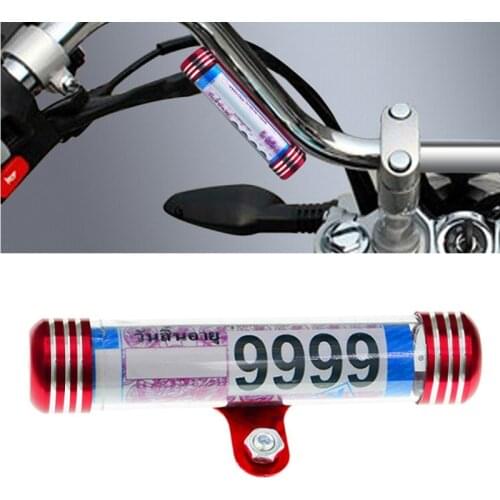 Waterproof Universal Motorcycle Motorbike Detachable Tube Tax Disc Registration Label Stand Holder Scooter Accessories