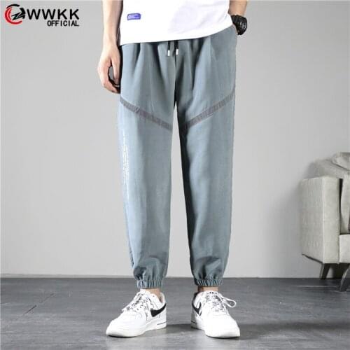 WWKK Mens Casual Pants Men Fashion 2021 Grey Hip Hop Joggers Japanese Streetwear Trousers Male Sweatpants For Men