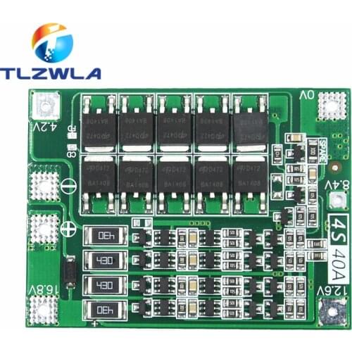 1pcs 4S 40A Li-ion Lithium Battery 18650 Charger PCB BMS Protection Board with Balance For 14.8V 16.8V Lipo Cell Module