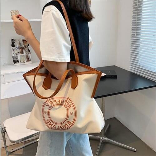 Ladies' Bag New Fashion Canvas Shoulder Bag Daily Use Design Tote Bag Large Capacity Canvas Bag