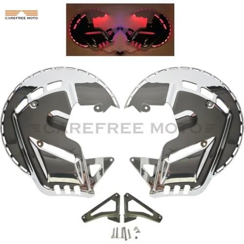 1 Pair Motorcycle Front Brake Rotor Covers LED Ring Of Fire Moto Brake Cover Light case for Honda GL1800 Goldwing 2001-2014