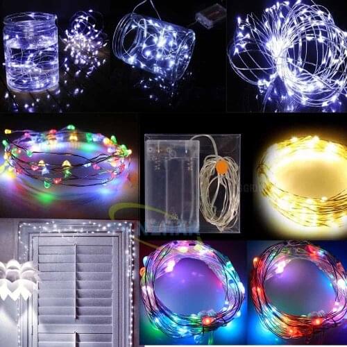 10M 100LED Silver Wire Lights String Mini Fairy Party Home string battery box for holiday light string wedding