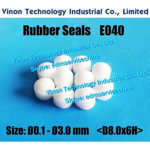 E040 Rubber Seals White D8.0x6Hmm (10 pcs/bag) Ø0.1-Ø3.0mm for Small Hole Drill EDM Machine EDMAS,JAPAX,ASTEC,CASTEK,CHARMILLES