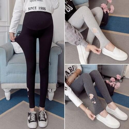 1022# Maternity Pants Spring Autumn Adjustable Elastic Waist Belly Support Pants Maternity Leggings Maternity Trousers