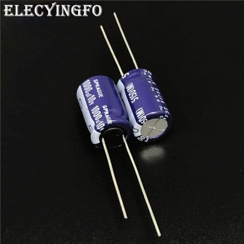 5Pcs 1000uF 10V1000uf SPRAGUE 515D Series 10x16mm 10V1000uF High quality Audio Capacitor Aluminum Electrolytic Capacitor