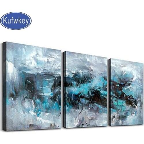 Diy 5d diamond painting Triptych,Blue Grey painting rhinestones,square,full,diy,diamond embroidery,diamond mosaic,diamond art