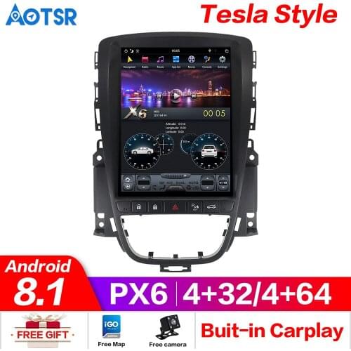 Tesla style px6 Android 8.1 4+64G Car DVD Player GPS Navigation For Buick lacrosse 2015+headunit multimedia audio radio recorder