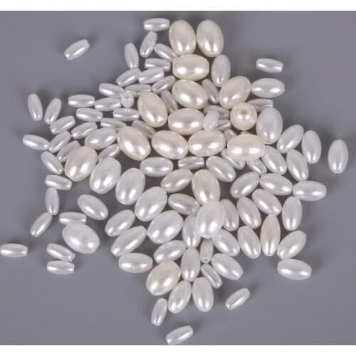 Size 4x8mm/6x10mm/6x12mm/8x11mm Oval Rise Shape Plastic Imitation ABS Pearl Loose Spacer DIY Beads for Jewelry Findings Making