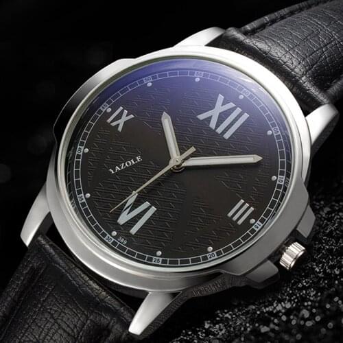 Newest YAZOLE Mens Watches Top Brand Luxury Blue Glass Watch Men Watch Waterproof Leather Roman Mens Watch Male Clock relojes
