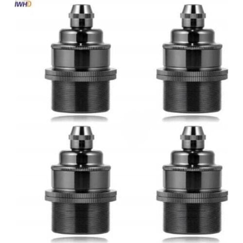 IWHD Loft E27 Black Lamp Holder Base Vintage Douille E27 Bulb Holder 90V-260V Retro Filling E27 LED Base For Homekit Lamp Socket