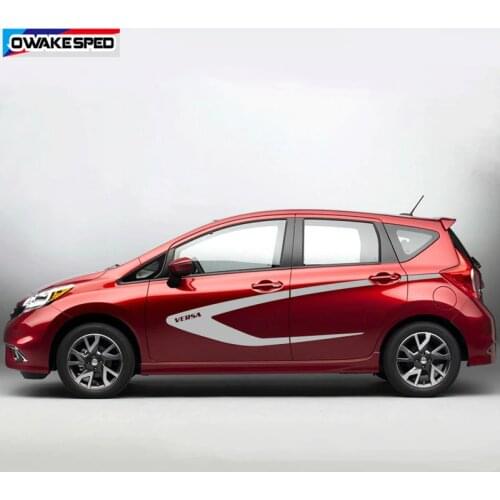 Both Side Car Body Decor Sticker Racing Sport Stripes For Nissan-Versa Note 2014-19 Auto Door Vinyl Decals Exterior Accessories