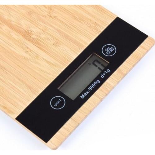 Electronic 1g-5kg Wood Kitchen Scale Capacity Precision Weighing Ability Wooden Floor LCD Screen Over-Load Indicator Measure Volume